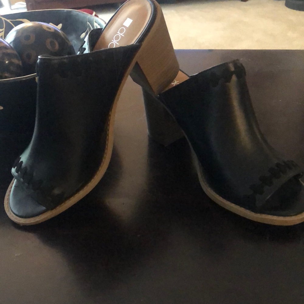 Dolcetta block heel slip on sandal